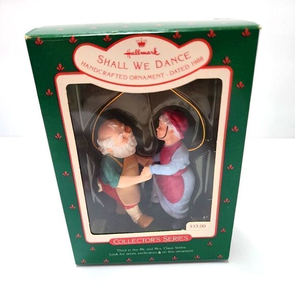 Vintage 1988 Hallmark Keepsake Christmas Ornament "Shall We Dance" Mr& Mrs Claus - Picture 1 of 5
